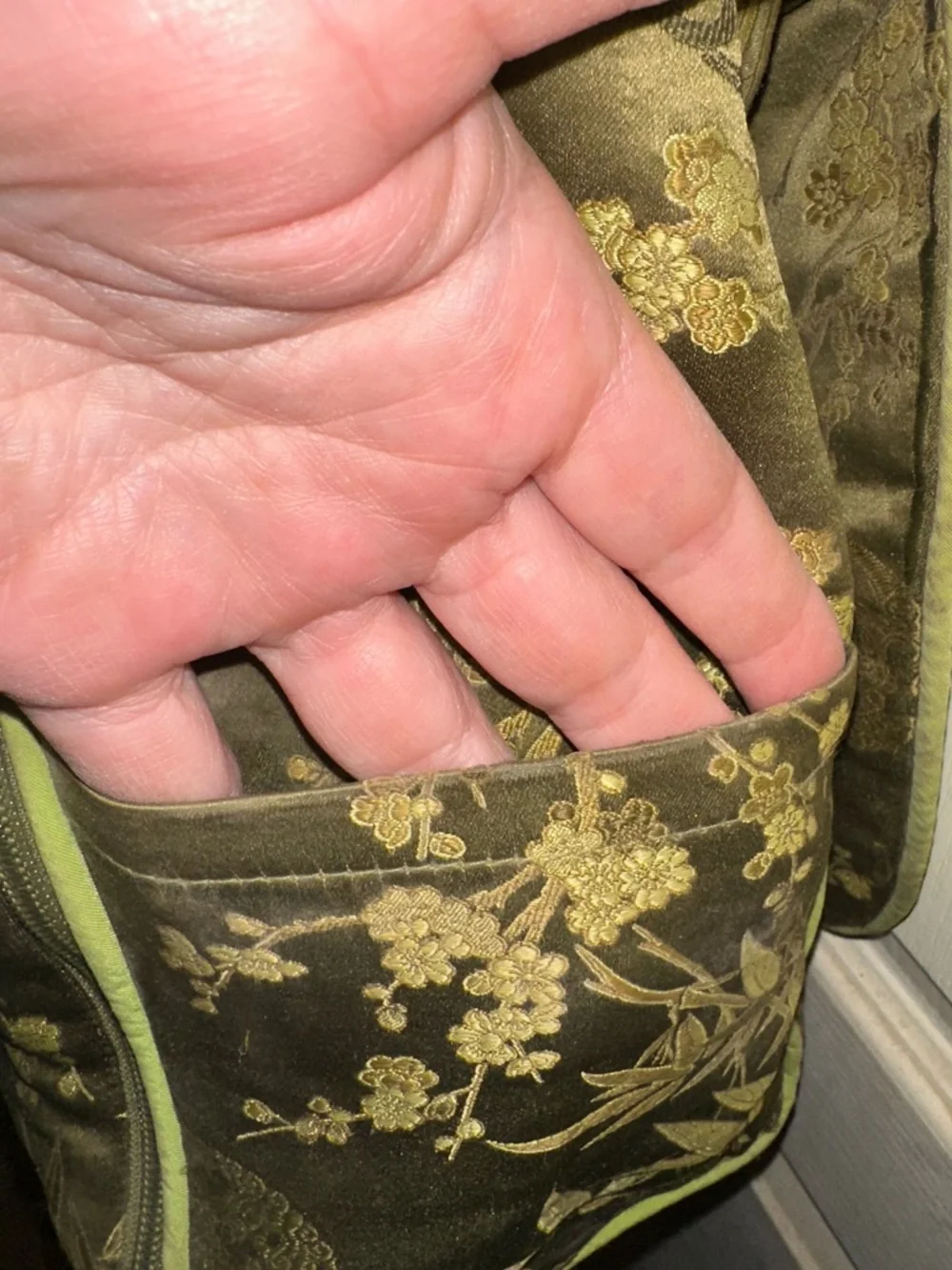 Petunia Pickle Bottom Olive Green Floral Multi Functional Diaper Bag